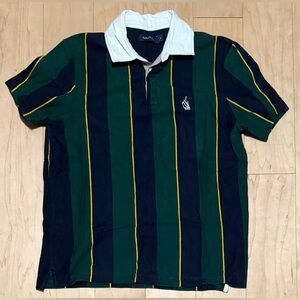Nautica S/S Rugby Polo Green Blue Yellow Multicolor Striped Spinnaker Men’s M